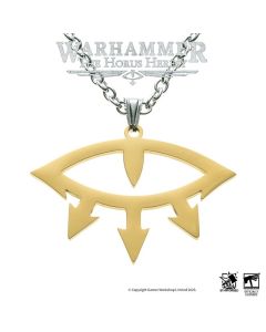 Підвіска з нержавної сталі з позолотою та срібним ланцюжком Starforged Warhammer 30K Luna Wolves Black Legion Eye of Horus 