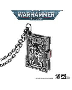 Срібна підвіска з чорною печаткою зі срібла Starforged: Warhammer 40000 Book of the Holy Ordos