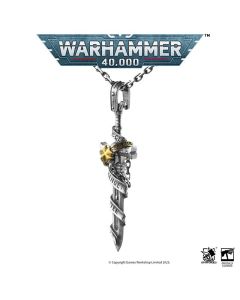 Срібна підвіска з позолотою та срібним ланцюжком Starforged Warhammer 40K Sword Of The High Marshal Necklace