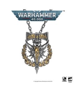 Срібна підвіска з позолотою і срібним ланцюжком Starforged Warhammer 40000 Dawnbringer Salamanders