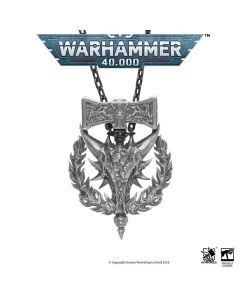 Срібна підвіска з ланцюжком із нержавіючої сталі Starforged Warhammer 40K Dawnbringer Salamanders