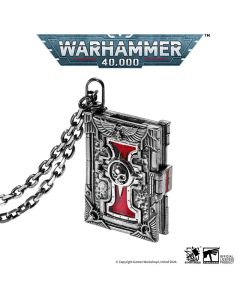 Срібна підвіска з червоною печаткою зі срібла Starforged: Warhammer 40000 Book of the Holy Ordos