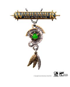 Срібна підвіска з ланцюжком із нержавіючої сталі Starforged Warhammer Age of Sigmar Seraphon Astrolith 