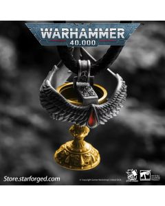 Срібна підвіска з позолотою та шкіряним ланцюжком Starforged Warhammer 40K Blood Angel Red Grail Sanguinius