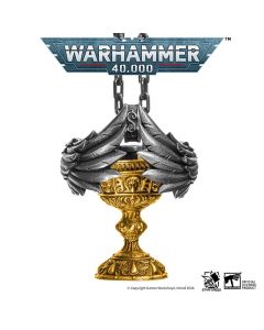 Срібна підвіска з позолотою та срібним ланцюжком Starforged: Warhammer 40000 Blood Angel Red Grail Sanguinius