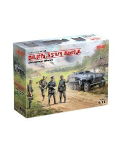 Збірна модель бронетехніки ICM: Sd.Kfz.251/1 Ausf.A з німецькою піхотою