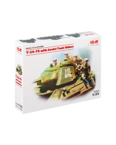 Збірна модель танка ICM: Т-34-76 з радянськими танкістами