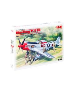 Збірна модель літака ICM: Мустанг P-51D з пілотами ВПС США та наземним персоналом