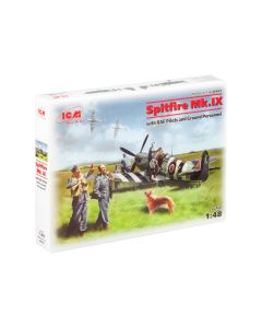 Збірна модель літака ICM: Spitfire Mk.IX з пілотами ВПС і наземним персоналом