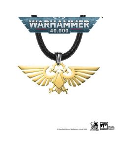 Підвіска з нержавіючої сталі зі шкіряним ланцюжком Starforged Warhammer 40000 Imperial Aquila WH40 
