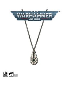Срібна підвіска зі сталевим ланцюжком Starforged: Warhammer 40K Necrons Starstele of Dominion Pendant