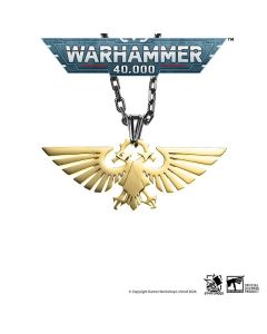 Підвіска з нержавіючої сталі зі срібним ланцюжком Starforged Warhammer 40000 Imperial Aquila WH40 