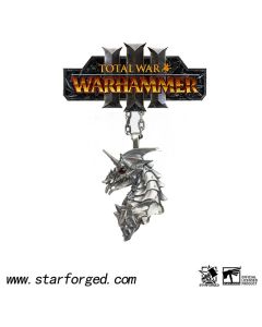 Срібна підвіска зі сталевим ланцюжком Warhammer Total War 3 Nightmare Sanguinator Pendant Blood Knight Nightmare Necklace Starforged