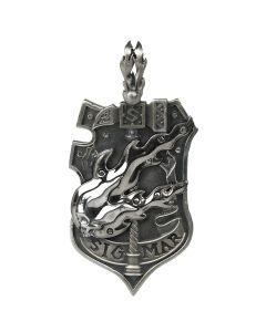 Срібна підвіска зі сталевим ланцюжком Starforged: Warhammer Total War 3 Pendant Crest of Sigmar 