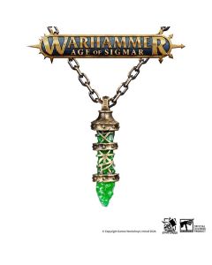 Мідна підвіска з ланцюжком із нержавіючої сталі Starforged Age of Sigmar Skaven Warpstone Copper 