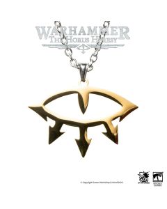 Підвіска з нержавної сталі з позолотою та шкіряним ланцюжком Starforged Warhammer 30K Luna Wolves Black Legion Eye of Horus 