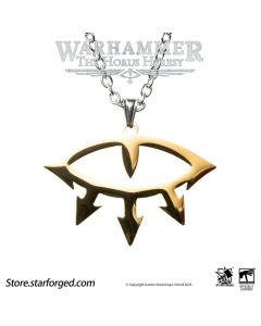Підвіска з нержавної сталі з позолотою та шкіряним ланцюжком Starforged Warhammer 30K Luna Wolves Black Legion Eye of Horus 