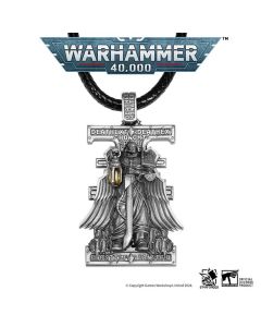 Срібна підвіска та ланцюжок зі штучної шкіри Starforged Ka'Bandha Khorne Chaos Demon