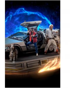 Колекційна статуетка Iron Studios: Statue DeLorean Full Set Deluxe - Back to the Future - Art Scale 1/10