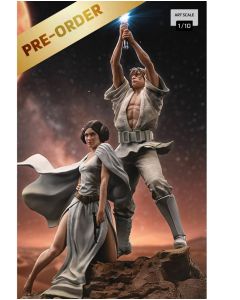 Колекційна статуетка Iron Studios: Statue Luke and Leia Movie Poster - Star Wars - Art Scale 1/10