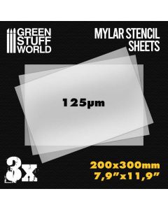 Аркуші для створення трафаретів Green Stuff World: A4 Mylar Stencil Sheets x3