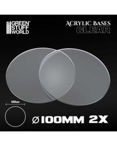 Набір прозорих підставок для мініатюр Green Stuff World: Acrylic Bases - Round 100 mm Clear 