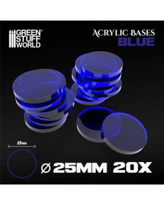 Набір прозорих підставок для мініатюр Green Stuff World: Acrylic Bases - Round 25 mm Clear Blue