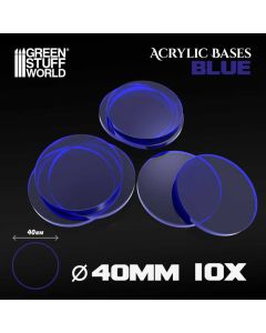 Набір прозорих підставок для мініатюр Green Stuff World: Acrylic Bases - Round 40 mm Clear Blue