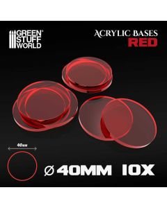 Набір прозорих підставок для мініатюр Green Stuff World: Acrylic Bases - Round 40 mm Clear Red