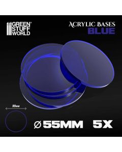 Набір прозорих підставок для мініатюр Green Stuff World: Acrylic Bases - Round 55 mm Clear Blue