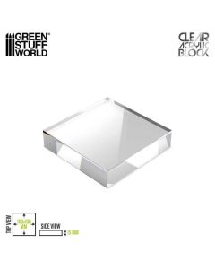 Прозора підставка для мініатюр Green Stuff World: Acrylic Display Block 100x100x15mm