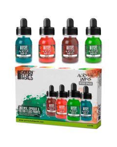 Набір акрилових чорнил Green Stuff World Acrylic Inks Set: Opaque Nature (x4)