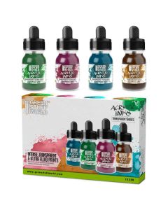 Набір акрилових чорнил Green Stuff World Acrylic Inks Set: Transparent Shades (x4)