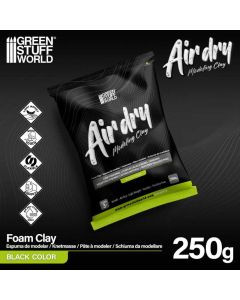 Пінна глина Green Stuff World: Air Dry Foam Clay 250gr. - Black