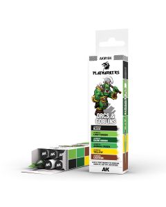 Набір акрилових маркерів AK Interactive Playmarker Orcs & Goblins Set
