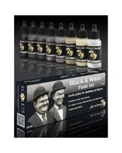 Набір акрилових фарб Scale 75: Scalecolor: Black and White Paint Set (8x17 ml)