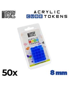 Набір акрилових жетонів Green Stuff World: Blue Cube Tokens 8mm