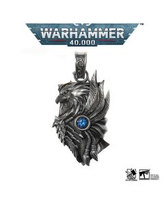 Срібна підвіска зі срібним ланцюжком Starforged: Warhammer 40000 Adeptus Custodes Throne Watcher's Shield