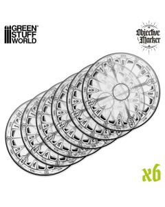 Набір WTC маркерів Green Stuff World: Clear Objective Marker Wh40k Compatible