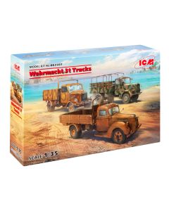 Набір збірних моделей для діорам ICM: Вантажівки Вермахту