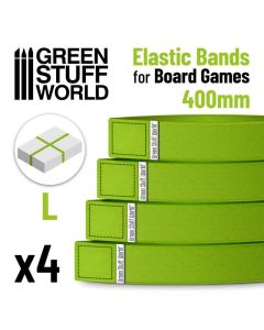 Резинки для фіксації елементів настільних ігор Green Stuff World: Elastic Bands for Board Games 400mm - Pack x4
