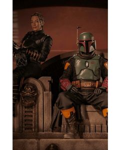 Колекційна статуетка Iron Studios: Statue Boba Fett and Fennec Shand on Throne Deluxe - The Mandalorian - Art Scale 1/10