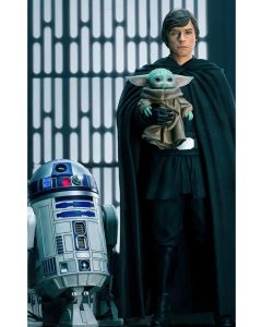 Колекційна статуетка Iron Studios: Statue Luke Skywalker, R2-D2 and Grogu - The Mandalorian - Legacy Replica 1/4