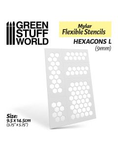 Трафарет Green Stuff World: Flexible Stencils - Hexagons L (9mm)