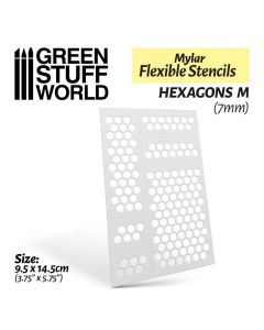 Трафарет Green Stuff World: Flexible Stencils - Hexagons M (7mm)