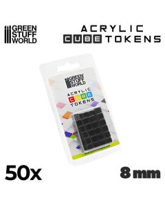 Набір акрилових жетонів Green Stuff World: Gaming Tokens - Black Cubes 8mm