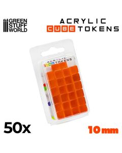 Набір акрилових жетонів Green Stuff World: Gaming Tokens - Orange Cubes 10mm