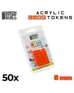 Набір акрилових жетонів Green Stuff World: Gaming Tokens - Orange Cubes 8mm