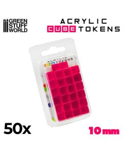 Набір акрилових жетонів Green Stuff World: Gaming Tokens - Pink Cubes 10mm