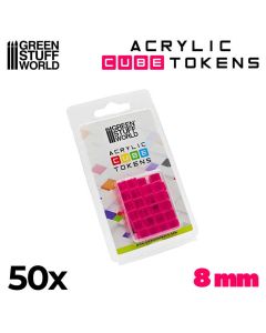 Набір акрилових жетонів Green Stuff World: Gaming Tokens - Pink Cubes 8mm